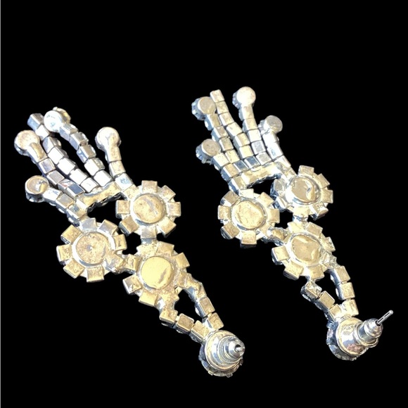 Vintage Crystal Chandelier Earrings (t10) - Picture 5 of 6